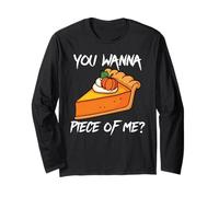 You Wanna Piece of Me Funny Pumpkin Pie Acción de Gracias Manga Larga