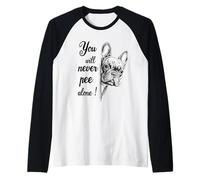 You Will Never Pee Alone French Bulldog Baño Camiseta Manga Raglan