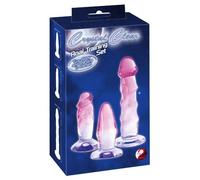 Set de Entrenador Anal Crystal Clear 3pzs (Transparente-Rosa)
