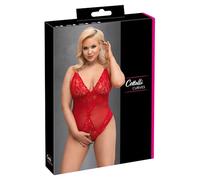 You2Toys Ropa interior erótica de cuero y látex para mujer Body ouvert rot 4XL