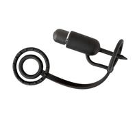 You2Toys Tapón para pene con vibrador y anillos de cocking, 10 modos | Silicona suave sedosa, sin costuras, color negro, anillos elásticos, bala, impermeable, 10 modos de vibración