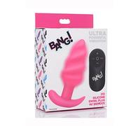 You2Toys XR Brands 21X Vibrating Silicone Swirl Butt Plug with Remotel - Pink 100 g