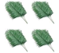 Youbones 48 unidades de hojas de palma artificiales, hojas de palma de imitación, hojas tropicales grandes de palmera, plantas verdes para fiestas hawaianas