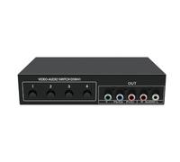 Youbones 4x1 Component Video Signal Switcher YPbPr YCbCr Audio DSW41 Interruptor Manual Interruptor CVBS 720P Carcasa Metal