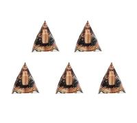 Youbones 5 pirámides de 6 cm en espiral de gravilla de cristal, espiral, pirámide, hechas a mano, textiles para el hogar, artesanía, espiral de alambre de cobre