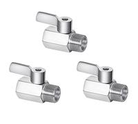 Youbones Válvula de para alcachofa de ducha, mini válvula de bola de acero inoxidable 304, rosca NPT (1/2 rosca exterior x 1/2 rosca interior), 3 unidades
