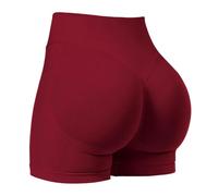 YOUCAI Pantalones Cortos de Deporte para Mujer, Mallas Cortas Short Deportivo Leggins para Ciclismo Gym Running Yoga Gym Fitness,Rojo Vino,M