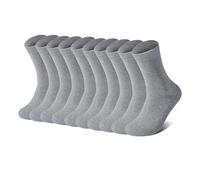 YOUCHAN 10 Pares Calcetines Hombre Mujer - Calcetines de Algodón Transpirables, Suaves y Cómodos Grises 35-38