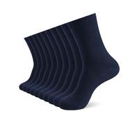 YOUCHAN 10 Pares Calcetines Hombre y Mujer - Calcetines Clásicos de Vestir de Algodón, Cómodos y Transpirables para Uso Diario y Trabajo Azules 43-46