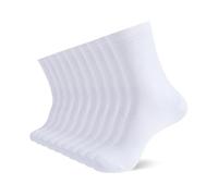 YOUCHAN 10 Pares Calcetines Hombre y Mujer - Calcetines Clásicos de Vestir de Algodón, Cómodos y Transpirables para Uso Diario y Trabajo Blancos 43-46
