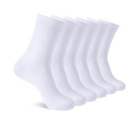 YOUCHAN 6 Pares Calcetines Clásicos de Vestir para Hombre y Mujer - Adecuados Para uso Diario y Comercial Blancos 43-46