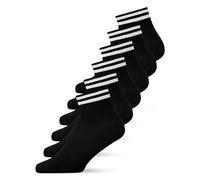 YOUCHAN 6 Pares Calcetines Cortos Hombre y Mujer | Calcetines Tobilleros Algodón Cómodos Rayas Negro 35-38