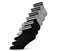 YOUCHAN 6 Pares Calcetines Cortos Hombre y Mujer | Calcetines Tobilleros Algodón Cómodos Rayas Negro Gris 39-42