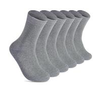 YOUCHAN 6 Pares Calcetines Hombre Mujer - Calcetines de Algodón Transpirables, Suaves y Cómodos Grises 43-46