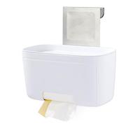 YouCopia DoorStash - Dispensador de bolsas de basura, organizador colgante para puerta de armario de cocina con tapa extraíble para almacenamiento, blanco jaspeado