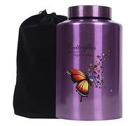 youdear memorials Urna para cenizas humanas para adultos, urnas de cremación para cenizas masculinas y hembras, urna para cenizas humanas para papá, mamá, urna funeraria (morado, mariposa)