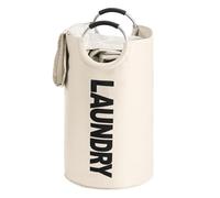 YOUDENOVA 115L Cesto de Ropa Grande con Asa, Plegable Bolsa de Lavado de Ropa Bin, de Tela Oxford 600D Duradera, fácil almacenamiento, Beige