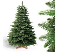 YOUDENOVA Árbol de Navidad Artificial de 150 cm, Abeto Artificial con Soporte de Madera, Abeto nórdico Artificial con Tronco marrón y 670 Ramas