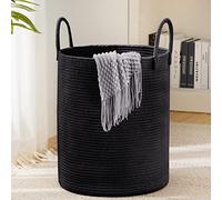 YOUDENOVA Cesta de Lavandería de Cuerda de Algodón Cesta Grande para Mantas Cesta de Almacenamiento Tejida Organizador de Almacenamiento de Juguetes Decoración de Guardería Cesta de Lavandería con Asa