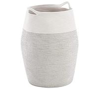YOUDENOVA Cesta Portabiancheria Organizador Trenzado 105 L Almacenamiento Cestillo de Tela Plegable Grande Organizador de Cuerda de Algodón para Ropa de Baño Lavandería con Asa Gris