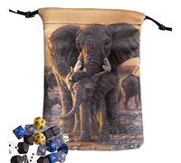 Youding 2 bolsas para joyas, bolsas con cordón, bolsa de terciopelo con sujeción e impresión animal - bolsa de tarot - bolsa de dados, bolsa para tarjetas, bolsa para joyas, bolsa de regalo a mano,
