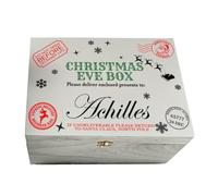 Youding - Caja de almacenamiento de recuerdo de con cerradura, cajas tradicionales de Navidad sin pintar, 20 x 12 cm, caja de recuerdos de Papá Noel para embalaje de