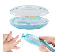 Youding Cortaúñas para niños 6 en 1, cortaúñas eléctrico 6 en 1 Baby Safe con luz LED frontal, cortaúñas para recortar los dedos de los pies y los dedos (azul)