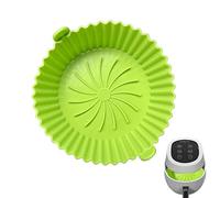 Youding Cuenco de silicona para freidora de aire caliente, plegable, antiadherente, redondo, resistente al calor, forro para freidora de aire caliente que sustituye al pergamino inflamable