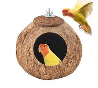Youding De Pájaros Coco para Jaula - Casa De Conchas | Lovebirds Habitat Decor Cabaña De Cría De Mascotas para Interiores Y Exteriores | Suministros para Juguetes De Hierba Perlada, Bálsamo De Tigre