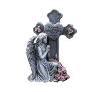 Youding Estatuas de jardín de ángel para exteriores, resina resistente a la intemperie, figura conmemorativa de ángel, decoración de ángel, estatuas de jardín, exteriores, para patio, césped, terraza