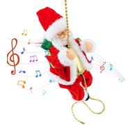 Youding Papá Noel trepador | Decoración musical navideña con luz, decoración de pared para interiores | para Navidad casa exterior puerta jardín árbol ventana