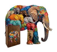 Youding Puzzle para adultos - Juego con forma de animal, puzzle de elefantes 218 piezas - Para la familia, las , la casa, la oficina, la escuela, el cumpleaños y la Navidad