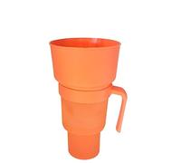 Youding Stadium Cup, 2-In-1 Design Heat-Resistant Snack Drink Tumbler, Portable Popcorn Drink Bucket Straw, Stadium Snack Cups for Park Movie Center Home Theater