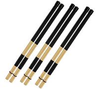 YOUEON 3 pares de baquetas de bambú de 16 pulgadas, construidas con 19 tacos de bambú, varillas de tambor, varillas de tambor 5A para jazz, lugares pequeños y rendimiento acústico, negro