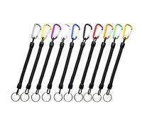 Youery 10 Piezas de Llavero Espiral elástico de cordón de Pesca Colorido,mosquetón de Resorte,cordón de Seguridad,Utilizado para Operaciones de Pesca con Abrazadera de Llave 10 Colores