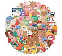 Youery 100 piezas Pegatinas de Oso Lindo, pegatinas de vinilo Kawaii, Graffiti Lindas Stickers Impermeable, Pegatinas de animales de dibujos animados para botella de agua, portátil, teléfono, equipaje