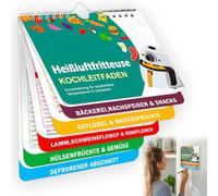 Youery Accesorios para airfryer, libro de cocina Air Fryer y ayuda magnética de cocina, póster práctico con tiempos de cocción, temperaturas y recetas alemanas, perfecto para principiantes