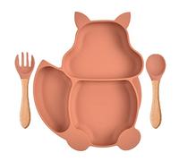 Youery Cuenco para Platos de Bebé con Cuchara y Tenedor,Plato silicona bebé con Ventosa antideslizante Platos de silicona para bebé Sin BPA,para niños pequeños