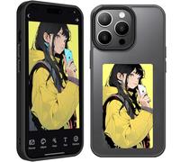 Youery E-Ink Funda, Compatible con iPhone 15, a Partir de imágenes de 3,5 Pulgadas en el Caso, Custom Image Display AI Cell Phone Case, TPU Rubber DIY Phone Case (Negro, iPhone15 Pro MAX)