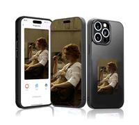 Youery E-Ink Funda, Compatible con iPhone 15, a Partir de imágenes de 3,5 Pulgadas en el Caso, Custom Image Display AI Cell Phone Case, TPU Rubber DIY Phone Case (Negro-X, iPhone14 Pro MAX)