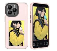 Youery E-Ink Funda, Compatible con iPhone 15, a Partir de imágenes de 3,5 Pulgadas en el Caso, Custom Image Display AI Cell Phone Case, TPU Rubber DIY Phone Case (Rosa, iPhone15 Pro MAX)
