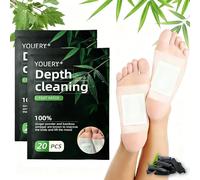 Youery Parches Detox para Pies, Detox Foot Patch,Parches Pies Desintoxicantes,Naturales Bambu Ajenjo Parche Desintoxicacion,Eliminar Toxinas del Cuerpo,Alivio Dolor y Estrés Mejorar el Sueño (40Pcs)