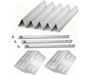 YOUFIRE Piezas de Repuesto para Parrilla Weber Genesis 300 Series Flavorizer Bars Heat Deflector Burner Tube Set Kit para Weber Series E310 E320 E330 EP310 EP320 EP330 con Perilla de Control Frontal