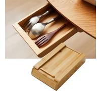 YOUGANG Cajón desplegable para debajo del escritorio, bandeja organizadora de madera de nogal natural para maquillaje, bolígrafos, auriculares, cubiertos, mantiene tu escritorio limpio (amarillo, XL)