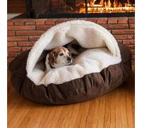 YOUGANG Cama de cachemira para mascotas, cama grande para perro, cama tipo cueva para perros pequeños y medianos, acogedora, cálida para invierno, nido de mascotas, lavable, acogedor, cojín térmico