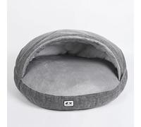 YOUGANG Cama grande de forro polar para perro, nido de felpa para mascotas con capucha, cama cálida de invierno para cachorro/gatito/conejo, cojín de felpa ultrasuave (gris, XL-114 cm)