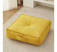 YOUGANG Cojín elevador extragrueso de 15 cm, redondo/cuadrado, 100 % algodón, para sillón, coche, oficina, cojín de silla para ancianos postoperatorios, silla de ruedas (cuadrado amarillo, 50 x 50 x