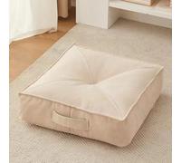 YOUGANG Cojín reductor de presión muy grueso de 15 cm, redondo/cuadrado 100 % algodón para silla, coche, oficina, silla para personas mayores post-operatorio, silla de ruedas (cuadrado beige, 40 x 40