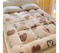 YOUGANG Colchón de futón japonés de 5 cm de grosor, colchón de felpa esponjosa, almohadilla portátil de campamento suave para cama de invitados, tapete de tatami súper suave (marrón, 120 x 200 cm)
