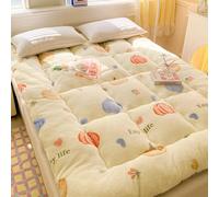 YOUGANG Colchón de futón japonés de 5 cm de grosor, colchón de felpa esponjosa, almohadilla portátil para camping, cama de invitados, tapete de tatami súper suave (blanco, 200 x 220 cm)